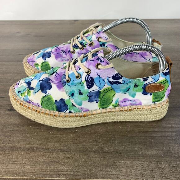 Coconuts Womens Espadrille Canvas Sneaker Size 9 M Floral Lace Up Comfort - Picture 5 of 11